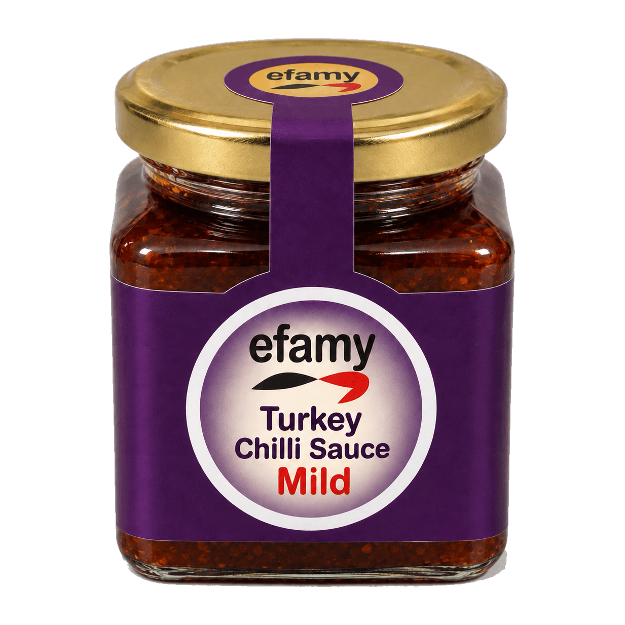 Jar of Efamy turkey chilli sauce, mild