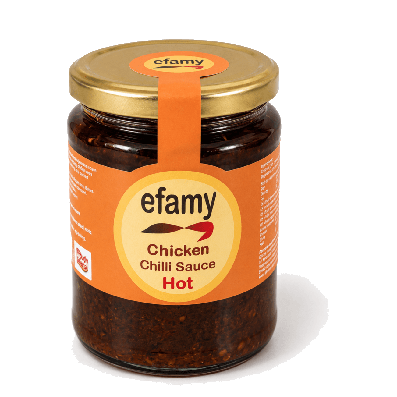 Jar of Efamy chicken chilli sauce, hot